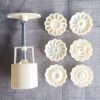 Plastic Mooncake Mold Hand-Press Flower Shaped Cookie Mold 6Pcs/set 50g DIY Baking Tool Pressed Fondant Cookie Moon Cake Cutter