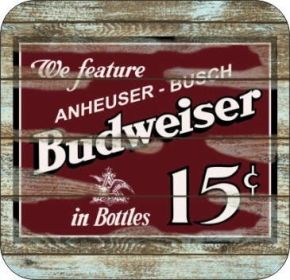 Set Of 4 Budweiser beer 15 cents coasters