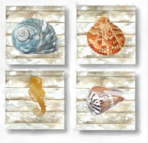 Set of 4 Coasters Sea Shells 2