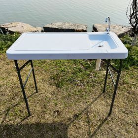 Outdoor Fish and Game Cutting Cleaning Table w/Sink and Faucet