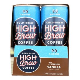 High Brew Coffee Coffee - Ready to Drink - Mexican Vanilla - 4/8 oz - case of 6