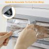 ACCESSAKitchen Roll Dispenser Paper Roll Holder Plastic Wrap Film Foil Paper Organizer w/ Cutter Wall Mounted for Kitchen Bathroom