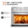 Toaster Oven Air Fryer Combo, Countertop Convection Oven with 4 Accessories & Recipes, Easy Clean, Stainless Steel, Silver