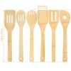 6Pcs Cooking Utensil Bamboo Wooden Spoons Spatula Kitchen Cooking Tools