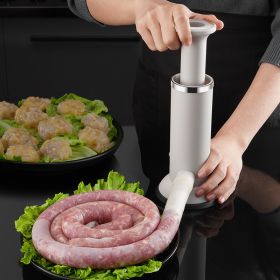 1pc Household Sausage Enema; Homemade Sausage; Sausage Enema; Multifunctional Meatball; Sausage & Shrimp Slip Making Tool (Color: White & Grey)