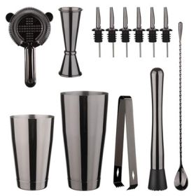 Wholesale Spot Stainless Steel Cocktail Blending Set Boston Blender Set Bar Supplies Bar Tools (colour: Boston Blending 13 Piece Set - Gun Black)