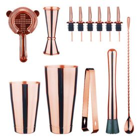 Wholesale Spot Stainless Steel Cocktail Blending Set Boston Blender Set Bar Supplies Bar Tools (colour: Boston Blending 13 Piece Set - Rose Gold)