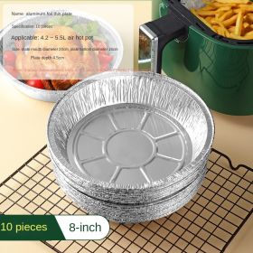 Tin foil food grade barbecue tray for air electric frying pan Baked in household thickened aluminum foil high temperature resistant oven (colour: 10 8-inch deep pans)