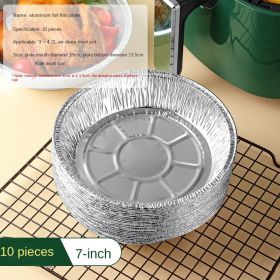 Tin foil food grade barbecue tray for air electric frying pan Baked in household thickened aluminum foil high temperature resistant oven (colour: 7 inch deep tray 10 pcs)