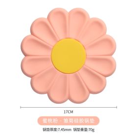 Flower Heat Resistant Silicone Mat Drink Cup Coasters Non-slip Pot Holder Table Placemat Kitchen Accessories Coasters Pads (Color: Pink)