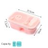 1360ml Silicone Collapsible Lunch Box 3Grid Lunch Bento Box Large Capacity Bowl Outdoor Portable Picnic Camping Folding Lunchbox