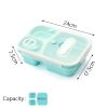 1360ml Silicone Collapsible Lunch Box 3Grid Lunch Bento Box Large Capacity Bowl Outdoor Portable Picnic Camping Folding Lunchbox