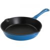 MegaChef Enameled Round 8 Inch PreSeasoned Cast Iron Frying Pan