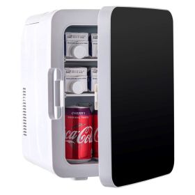 Portable Cooler Compact Mini Refrigerator For Bedroom Office Car Boat Dorm Skincare (Color: Black)