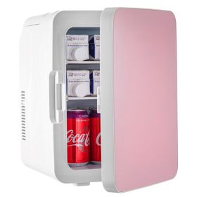 Portable Cooler Compact Mini Refrigerator For Bedroom Office Car Boat Dorm Skincare (Color: Pink)