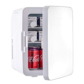 Portable Cooler Compact Mini Refrigerator For Bedroom Office Car Boat Dorm Skincare (Color: White)