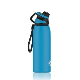 Healter 20oz Leakproof Free Drinking Water Bottle with Spout Lid for;  600ml Stainless Steel Sports Water Bottle for Fitness;  Gym and Outdoor Sports (Color: Blue)