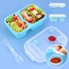 1360ml Silicone Collapsible Lunch Box 3Grid Lunch Bento Box Large Capacity Bowl Outdoor Portable Picnic Camping Folding Lunchbox