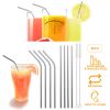 10Pcs 8.5in Stainless Steel Drinking Straws Reusable Metal Drinking Straws for 20oz Tumbler