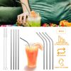 10Pcs 8.5in Stainless Steel Drinking Straws Reusable Metal Drinking Straws for 20oz Tumbler