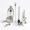 Stainless Steel Bar Cocktail Shaker Set 550ml Bar Supplies Tool Set with Bamboo Frame