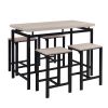 Dining Table with 4 Chairs; 5 Piece Dining Set with Counter and Pub Height