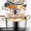 Kitchen Supplise Glass Lid Multi Tiers Kitchen Pan Cookware Stainless Steel Steamer Set